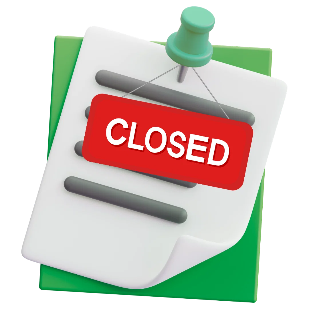 Background check form closed